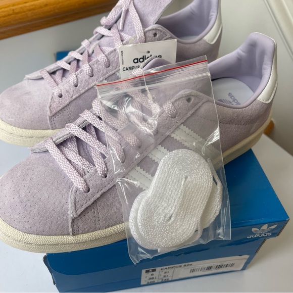 NWT Adidas Campus 80s Light Purple Sneakers leather , lavender - Picture 9 of 16